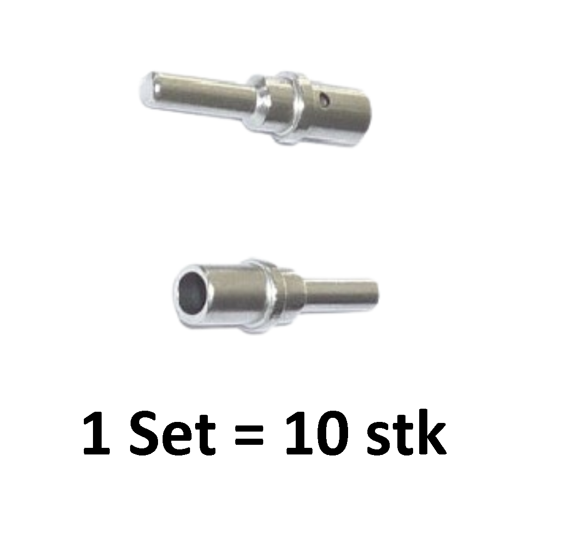 TE Connectivity, 0460-204-12141, DEUTSCH Pin, Rundstecker, Size 12, Crimpkontakt, vernickelt, 12 AWG, Heavy Duty, Fahrzeugbau, Industriestecker