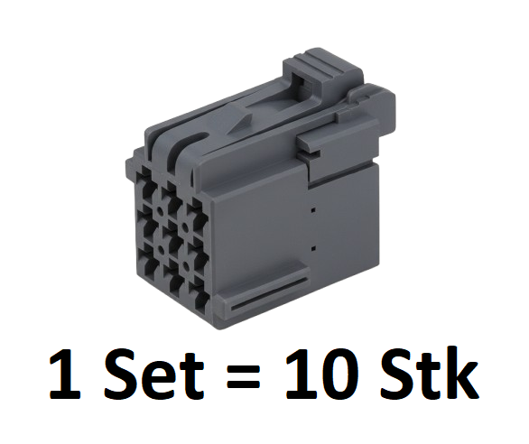 TE Connectivity, 1-967621-4, MQS, Micro Quadlok System, 9-polig, 9-way, Buchsengehäuse, Blau, Blue, Automotive, Signalstecker, Receptacle Housing