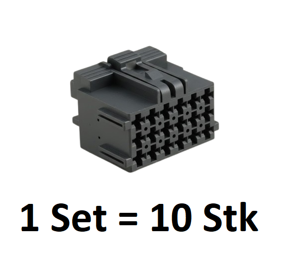 TE Connectivity, 1-967624-1, MQS, Micro Quadlok System, 18-polig, 18-way, Buchsengehäuse, Schwarz, Black, Automotive, Signalübertragung, High Density