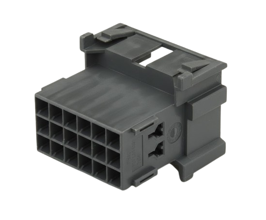 TE Connectivity, 1-967629-1, MQS Stecker, 18-polig, Stiftgehäuse, Tab Housing, Automotive, Kodierung A, Grau, Micro Quadlok System.