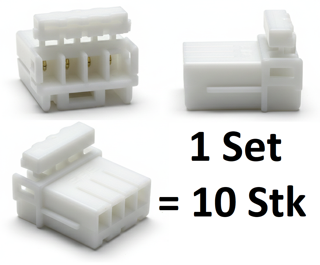 174922-1 - TE Steckhülsengehäuse 4pol. weiß 1X04P F/H - pro 1 Set