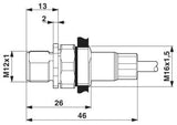 1525636 Bussystem-Einbausteckverbinder - SACCEC-M12MS-5CON-M16/ 1,0-920